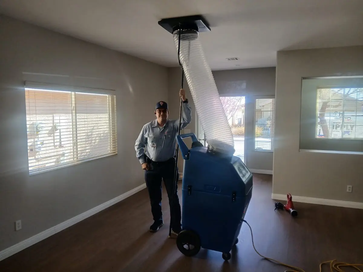 Professional Dryer Vent Cleaning work inside a Sanger home